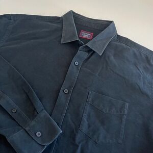 UNTUCKit Men's Solid Black Long Sleeve Button Down XXL cotton‎ staple basic